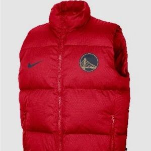 Nike GSW Warriors City Edition PRIMALOFT Puffer Vest FZ0333-657 Red Men's Medium